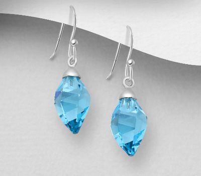 Şəkli böyütmək üçün tiklayın Sparkle by 7K - 925 Sterling Silver Hook Earrings Decorated with Fine Austrian Crystals