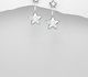 Sparkle by 7K - 925 Sterling Silver Star Push-Back Earrings Decorated with Fine Austrian Crystals