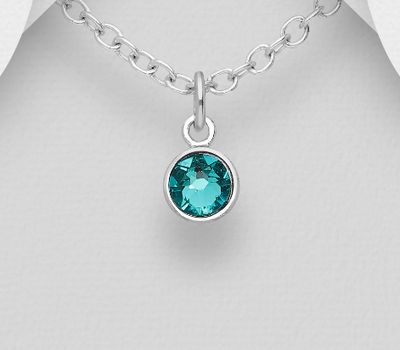 Şəkli böyütmək üçün tiklayın Sparkle by 7K - 925 Sterling Silver Pendant, Decorated with Various Fine Austrian Crystal