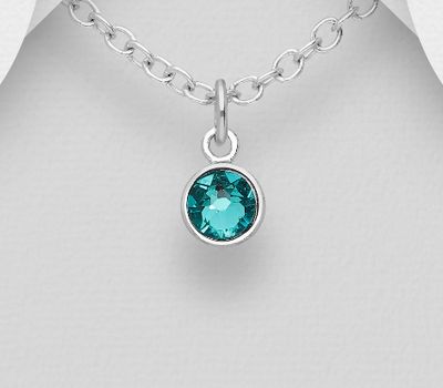 Sparkle by 7K - 925 Sterling Silver Pendant, Decorated with Various Fine Austrian Crystal