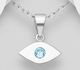 Sparkle by 7K - 925 Sterling Silver Eye Pendant, Decorated with Various Fine Austrian Crystal