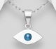 Sparkle by 7K - 925 Sterling Silver Eye Pendant, Decorated with Various Fine Austrian Crystal