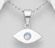 Sparkle by 7K - 925 Sterling Silver Eye Pendant, Decorated with Various Fine Austrian Crystal