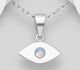 Sparkle by 7K - 925 Sterling Silver Eye Pendant, Decorated with Various Fine Austrian Crystal