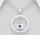 Sparkle by 7K - 925 Sterling Silver Circle Lock Pendant, Decorated with Various Fine Austrian Crystals