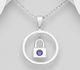 Sparkle by 7K - 925 Sterling Silver Circle Lock Pendant, Decorated with Various Fine Austrian Crystals