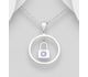 Sparkle by 7K - 925 Sterling Silver Circle Lock Pendant, Decorated with Various Fine Austrian Crystals