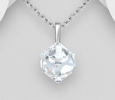 Şəkli böyütmək üçün tiklayın Sparkle by 7K - 925 Sterling Silver Pendant Decorated with Fine Austrian Crystal