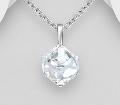 Sparkle by 7K - 925 Sterling Silver Pendant Decorated with Fine Austrian Crystal