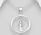 Sparkle by 7K -925 Sterling Silver Circle Key Pendant, Decorated with Various Fine Austrian Crystals
