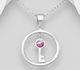 Sparkle by 7K -925 Sterling Silver Circle Key Pendant, Decorated with Various Fine Austrian Crystals