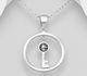 Sparkle by 7K -925 Sterling Silver Circle Key Pendant, Decorated with Various Fine Austrian Crystals