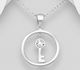 Sparkle by 7K -925 Sterling Silver Circle Key Pendant, Decorated with Various Fine Austrian Crystals