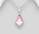 Sparkle by 7K - 925 Sterling Silver Rhombus Pendant Decorated with Fine Austrian Crystal