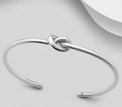 SHINE ON by 7K - 925 Sterling Silver Knot Cuff Bracelet