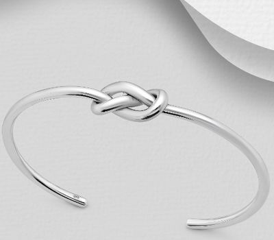 SHINE ON by 7K - 925 Sterling Silver Knot Cuff Bracelet