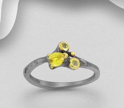 Şəkli böyütmək üçün tiklayın Yellow Sapphire and Green Sapphire Ring