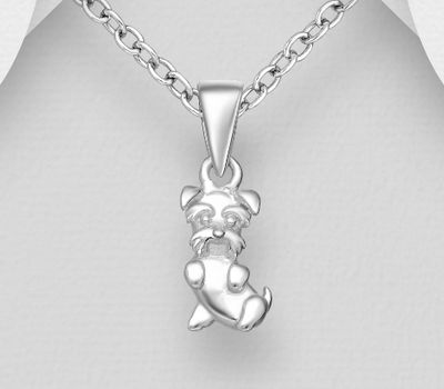 Şəkli böyütmək üçün tiklayın 925 Sterling Silver Dog Pendant