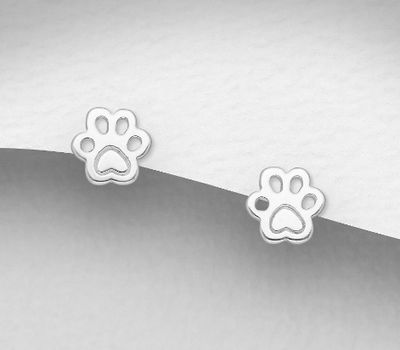 925 Sterling Silver Paw Claw Push-Back Earrings