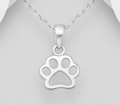 925 Sterling Silver Paw Pendant