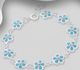 925 Sterling Silver Flower Bracelet Decorated With Colored Enamel and Crystal Glass