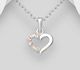 925 Sterling Silver Heart Pendant, Decorated with Colorful Crystal Glass