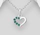 925 Sterling Silver Heart Pendant, Decorated with Colorful Crystal Glass