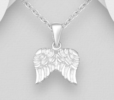 Şəkli böyütmək üçün tiklayın 925 Sterling Silver Angel Wings Pendant