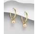 14K Yellow Gold Over Solid 925 Sterling Silver Earrings Decorated With Fresh Water Pearls