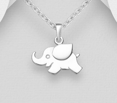 Şəkli böyütmək üçün tiklayın 925 Sterling Silver Elephant Pendant