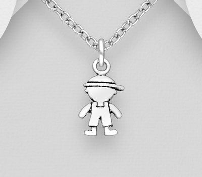 Şəkli böyütmək üçün tiklayın 925 Sterling Silver Boy Pendant