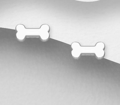 Şəkli böyütmək üçün tiklayın 925 Sterling Silver Bone Push-Back Earrings