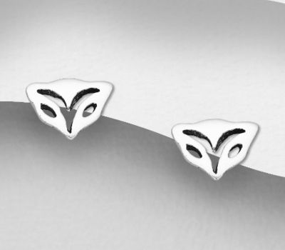 Malın səhifəsinə keç 925 Sterling Silver Oxidized Fox Push-Back Earrings