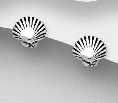 925 Sterling Silver Shell Push-Back Earrings