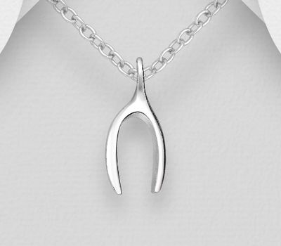 925 Sterling Silver Wishbone Pendant