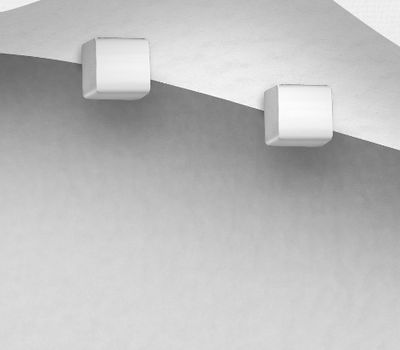 Malın səhifəsinə keç 925 Sterling Silver Square Push-Back Earrings