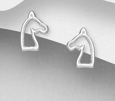 Şəkli böyütmək üçün tiklayın 925 Sterling Silver Unicorn Push-Back Earrings