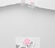 925 Sterling Silver Butterfly & Flower Push-Back Earrings Decorated With Colored Enamel