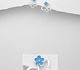 925 Sterling Silver Butterfly & Flower Push-Back Earrings Decorated With Colored Enamel
