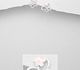 925 Sterling Silver Butterfly & Flower Push-Back Earrings Decorated With Colored Enamel