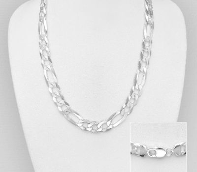 Şəkli böyütmək üçün tiklayın ITALIAN DELIGHT - 925 Sterling Silver Necklace, 10 mm Wide, Made in Italy.