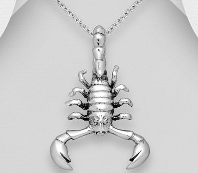 925 Sterling Silver Oxidized Scorpion Pendant