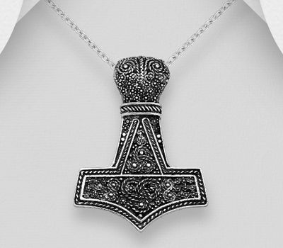 925 Sterling Silver Oxidized Celtic Anchor Pendant