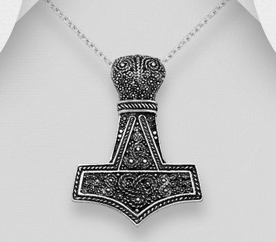 Şəkli böyütmək üçün tiklayın 925 Sterling Silver Oxidized Celtic Anchor Pendant