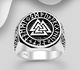 925 Sterling Silver Oxidized Celtic and Valknut Ring
