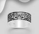 925 Sterling Silver Oxidized Celtic Tiger Ring