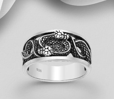 Şəkli böyütmək üçün tiklayın 925 Sterling Silver Snake Ring