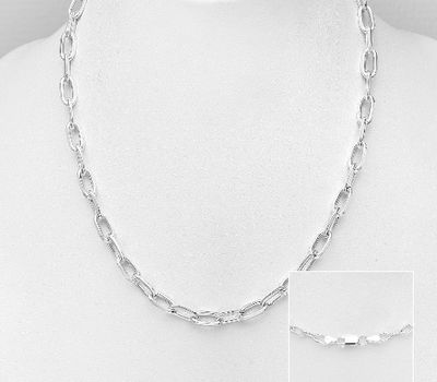 ITALIAN DELIGHT - 925 Sterling Silver Necklace, 4 mm Wide, Made in Italy