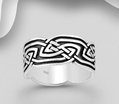 Şəkli böyütmək üçün tiklayın 925 Sterling Silver Celtic Ring