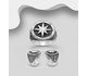 925 Sterling Silver Anchor and Compass and Ship Wheel Ring